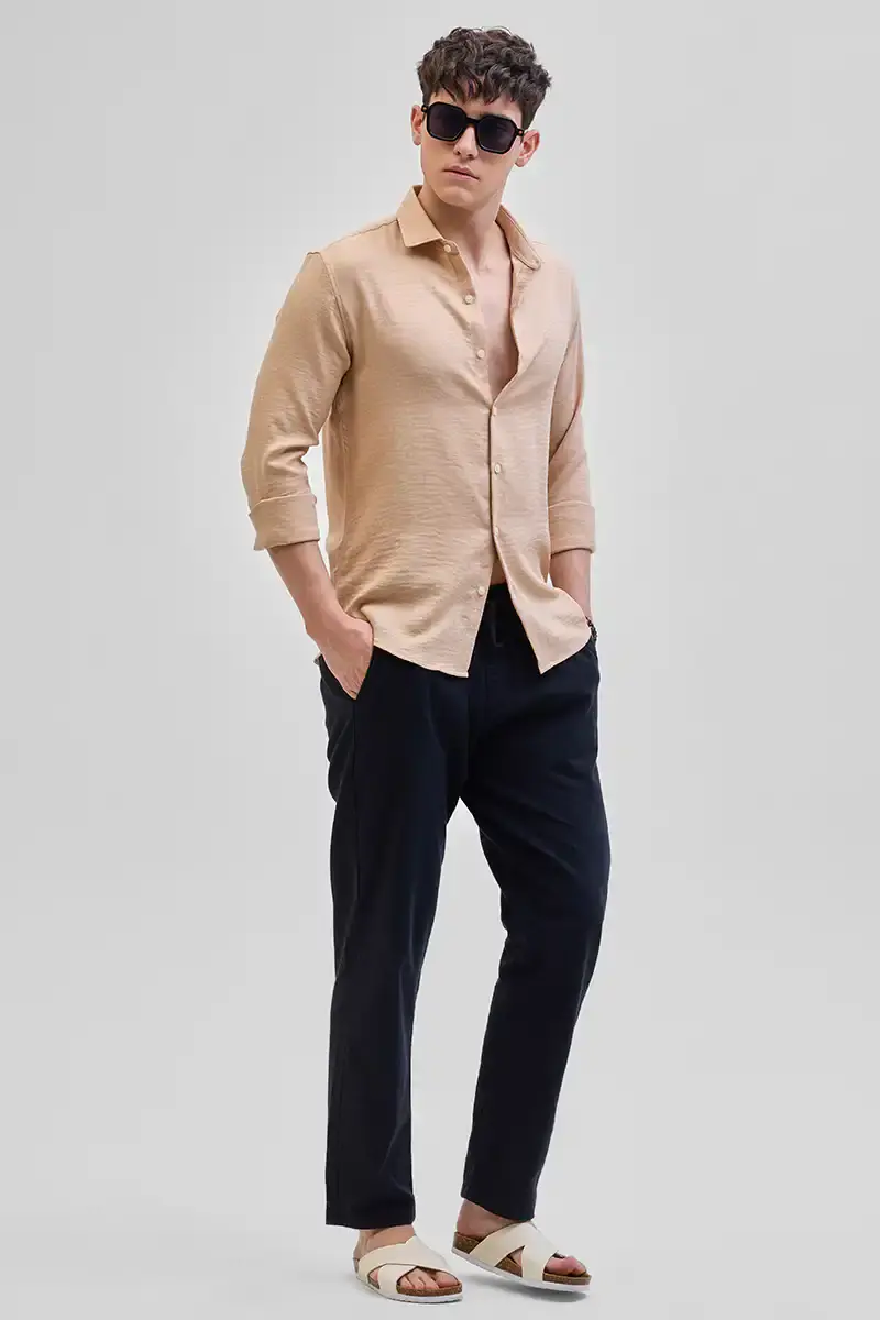 Peach Textured Shirt